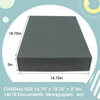 Golden State Art, Drop Front Archival Storage Box, Gray, 14.75x18.75x3 Inch - Image 3