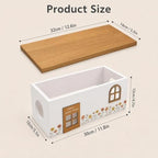 Wood Cable Management Box, Cord Hider & Organizer for Power Strip - Image 2