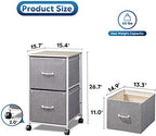DEVAISE 2 Drawer Mobile File Cabinet, Fabric Vertical Filing Cabinet - Image 3