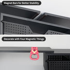 LEKETREE Dual Monitor Stand Riser with Drawer, Computer Stand for Desk, Workspace Desktop Stand, Desk Organizer for Computer, Laptop, TV and More (Black) - Image 5