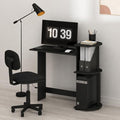 Furinno Compact 29-Inch Black Computer Desk, Gaming Desk with Shelves, Office Desk with Book Shelf, for Home Office, Study Room, Dorm, Bedroom, Dark Americano by Furinno-FitsYourSpaceFitsYourBudget