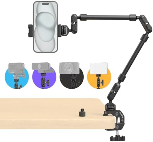 SMALLRIG 22" Magic Arm Clamp, Overhead Phone Mount Holder Stand, Camera Arm by SmallRig
