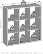 Furinno Simple 9-Cube Storage Organizer, Extra Thick Frame, Black Oak - Image 2