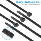 18 inch White Zip Ties Heavy Duty 500 PACK, 200 LBS Ultra Exclusive Strong Plastic Wire Ties, Large Cable Ties Extra Long Tie Wraps, Indoor and Outdoor UV Resistant - Image 3