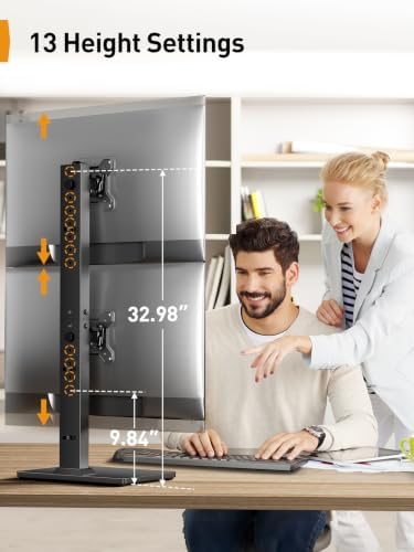 Perlegear Dual Vertical Monitor Stand for 13–40 inch Screens up to 44 lbs - Image 4