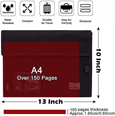 Rough Enough Expanding File Folder, Accordion Document Organizer, Black - Image 3