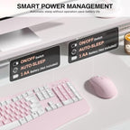 Wireless Keyboard and Mouse Combo,2.4G Ergonomic Wave Keys(Pink-A) - Image 7