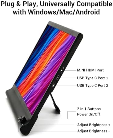 Portable Monitor 15.6" for Laptop, 1080P FHD IPS Travel Screen Display - Image 3