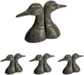 Creative Co-Op Decorative Distressed Cast Metal Duck Head Bookends, Black, Set of 2, 4.25" L x 3" W x 5.75" H (Pack of 4) by Unknown