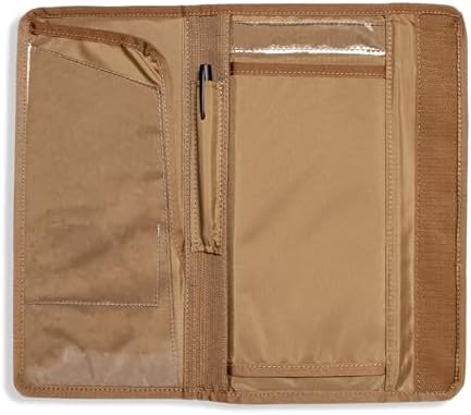 Tactical Notebook Cover | US Federal Violation Citation | Fits 9.5" x 4.25" Note Pads | Durable EDC For Law Enforcement and Security Personnel | With Pen Holder & Clear Vinyl ID holder (Coyote Brown) - Image 4
