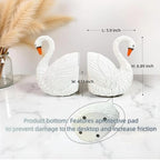 Swan Book Ends Decorative Bookends for Shelves, Elegant Swan Bookends for Bookshelf Decor, Animal Decorative Book Stoppers for Home Office - Image 4