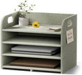 Fluxynara 4-Tier Felt File Organizer with Carry Handles, Sage by FLUXYNARA
