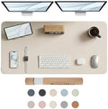 Large Desk Pad Non-Slip Desk Mat Protector for Keyboard Mouse Waterproof Vegan Leather Surface Faux Leather Laptop Mat Smooth Mouse Pad Premium Gift Tube Creamy White 47" x 23" by Promattoo