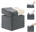 Foot Rest for Under Desk at Work, Ergonomic 2-in-1 Footrest Stool with 3 Adjustable Heights, Wave Contoured Foam Leg & Feet Support Cushion with Washable Velvet Cover for Office Chair, Gaming, Car by Unknown