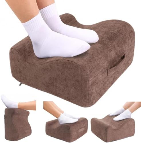 Foot Rest for Under Desk at Work,Curved Ergonomic Footrest for Office,Brown by Unknown