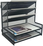 SETTFRFE 5-Tier Metal Desk File Organizer, File Tray Rack by SETTFRFE