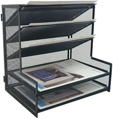 SETTFRFE 5-Tier Metal Desk File Organizer, File Tray Rack by SETTFRFE