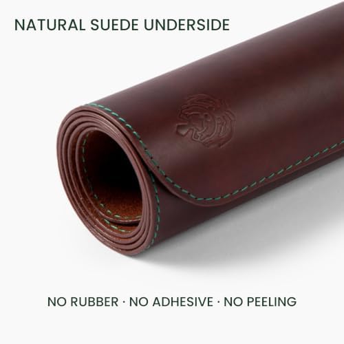 Havee Cabana Leather Desk Mat - Genuine Leather Handmade in Colombia - 32" x 16" - Brown - Image 6