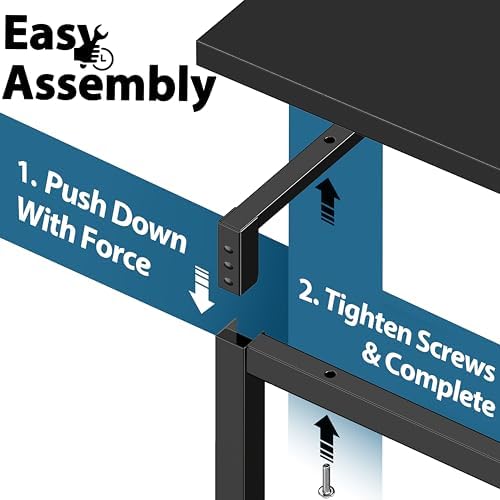 SHW Mission 40-Inch Home Office Computer Desk, Black - Image 7