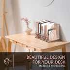 DALTACK 5-Slot Magazine File Holder, Metal Binder Holder, Rose Gold - Image 4