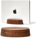 Nordik Vertical Laptop Stand - Adjustable Solid Walnut Laptop Dock by NordikByDesign