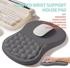 2-in-1 Ergonomic Set, Wave Rise Keyboard Wrist Rest and Massage Bulge Slope Mouse Pad Wrist Support, Cushion Memory Foam Integrated to Relieve Wrist Pain, Deep Gray - Image 3