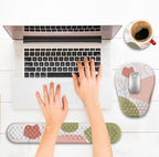 Ergonomic Mouse Pad and Keyboard Wrist Rest with Massage Design, Space-Saving Mouse Pad Wrist Support, Memory Foam Wrist Rest with Non-Slip PU Base for Computer Desk, Rose - Image 6