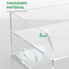 Paper Tray Organizer for Desk, 2 Tier Acrylic Desk Organizers and Accessories, One-Piece Integrated A4 Paper Organizer with Handles, Crystal-Clear Letter Tray & Compact Office File Holder - Image 6