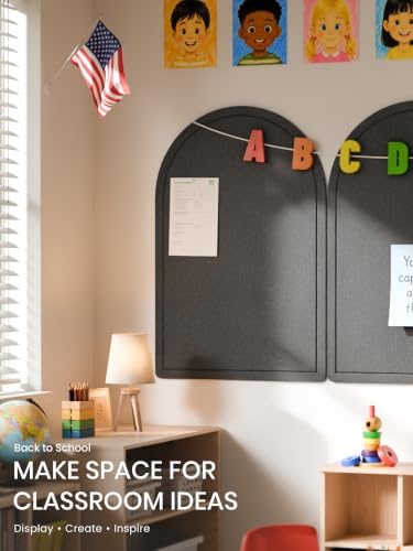 Large Arched Felt Bulletin Board 35.4''×23.6'', Black - Image 7