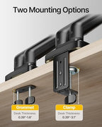 monTEK Dual Arm 2-in-1 Desk Mount, Laptop & Monitor, Fits 12–18" Laptops - Image 3