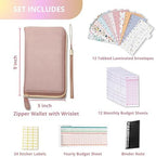 Three Way Cut Cash Envelope Wallet Rose Gold All in One Budget System RFID Blocking with 12x Tabbed Envelopes 12x Monthly Budget Cards 1x Yearly Budget Planner Sheet Complete Money Organizer Set - Image 2