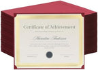 Single Sided Certificate Holders for Letter Size, 8.5 x 11 Bulk Award Certificate Cover for Graduation,Diploma, Documents, Marriage,Employee Appreciation, School,Office, Business (Burgundy, 125CT) by Apprabbr
