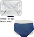 TheWarmHome Storage Basket for Organizing - Medium 3 Pack 14x10x7 inch Fabric Storage Cubes for Shelves with Rope, Collapsible Storage Bin for Organizer Closet Cloth Gift Toy (White & Jean Blue) - Image 7