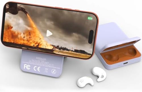 3-in-1 Magnetic Wireless Power Bank 5000mAh, Purple - Image 2