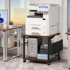 Lerliuo Brown Large Printer Stand with Storage - Image 3