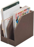 MobileVision Executive Brown Cloth Fabric Vertical File Holders - 2 Piece Combo by MobileVision