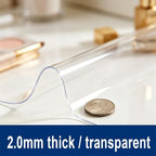 Clear Table Protector, 17.7x23.6in, 2mm Thick Ultra Smooth Vinyl - Image 6