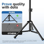 Projector Stand, 33LB Load Bearing & 22-55" Height Adjustable, for Projector/Laptop/DJ Gear, Outdoor/Office/Studio - Stable Base (Black) - Image 4
