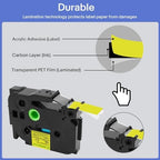 GREENCYCLE 10 Pack Compatible for TZe-641 TZe641 TZ641 TZ-641 Laminated AZE Label Tape 18mm 0.7 Inch 3/4" Black on Yellow for Ptouch PTD400, PTD400AD, PTD450, PTD600, PTP700, PTP710BT - Image 6