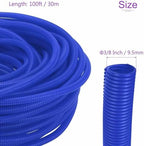 DMiotech 100ft Wire Loom Split Tubing 3/8 Inch(9.5mm) ID Blue - Image 3