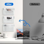 EasyPAG 3 Pack Hollow Design Wall-Mounted File Organizer - Heavy Duty Metal, Vertical Space Saving, Letter Size Single Pocket Holder for Office, Home, School, White - Image 5
