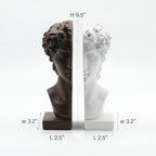 Lukitas David Bookends Heavy Duty, Half-and-Half Book Ends, BN/WH 9.5'' - Image 4