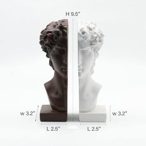 Lukitas David Bookends Heavy Duty, Half-and-Half Book Ends, BN/WH 9.5'' - Image 4