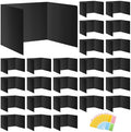 Black 24-Pack Desk Dividers for Students, Waterproof Durable Plastic Study Carrel Dividers, Easy to Clean, Privacy Classroom Shield Folder Boards for Student Desk by Ubenic