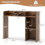 Tangkula Desktop Bookshelf, Countertop Storage Hutch with 5 Shelves for Computer Desk, 3-Tier Display Rack, Multipurpose Wood Desktop Hutch Storage Organizer for Dorm Office, Brown - Image 3
