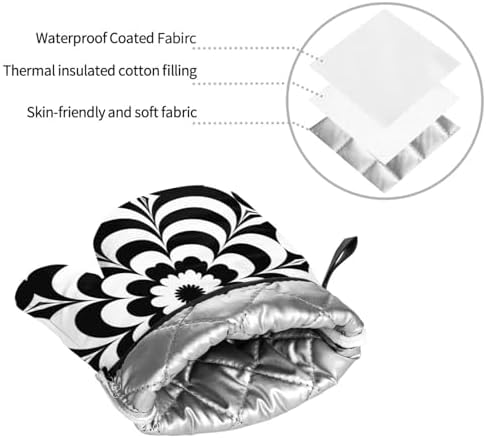 Copy of Optical Pattern Oven Mitts and Pot Holders Sets, Heat Resistant Cooking Mitts and Hot Pads, Waterproof Oven Glove Potholders for Cooking Baking Grilling - Image 7