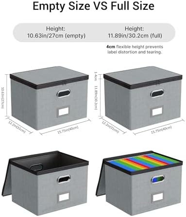 Oterri File Box Large 1-Pack Hanging Organizer for Letter/Legal-Size Folder - Image 3