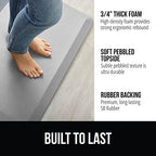 GORILLA GRIP Cushioned Antifatigue Kitchen Mat for Floor, 24x17, Light Gray - Image 2