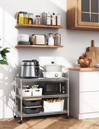 HealSmart 3-Tier Heavy Duty Storage Shelving Unit,Chrome,24.02" D x 13.78" W x 21.97" H inch, 1 Pack - Image 2