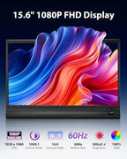 Portable Monitor 15.6" for Laptop, 1080P FHD IPS Travel Screen Display - Image 2